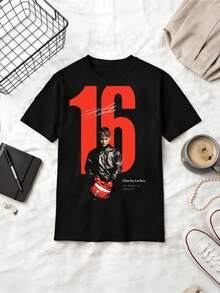 F1-föraren Charles , Monacos prins, signatur-t-shirt i bomull - Svart - Visa 6