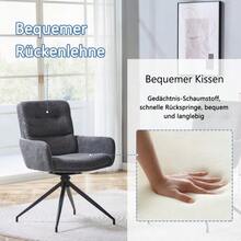 [Set Of 2] European Swivel Chair In A Lightweight Luxury Design, 360° Sound-Swivel, Set Of 2 For Dining Rooms / Relaxation Areas. - 深灰色 - 查看 7