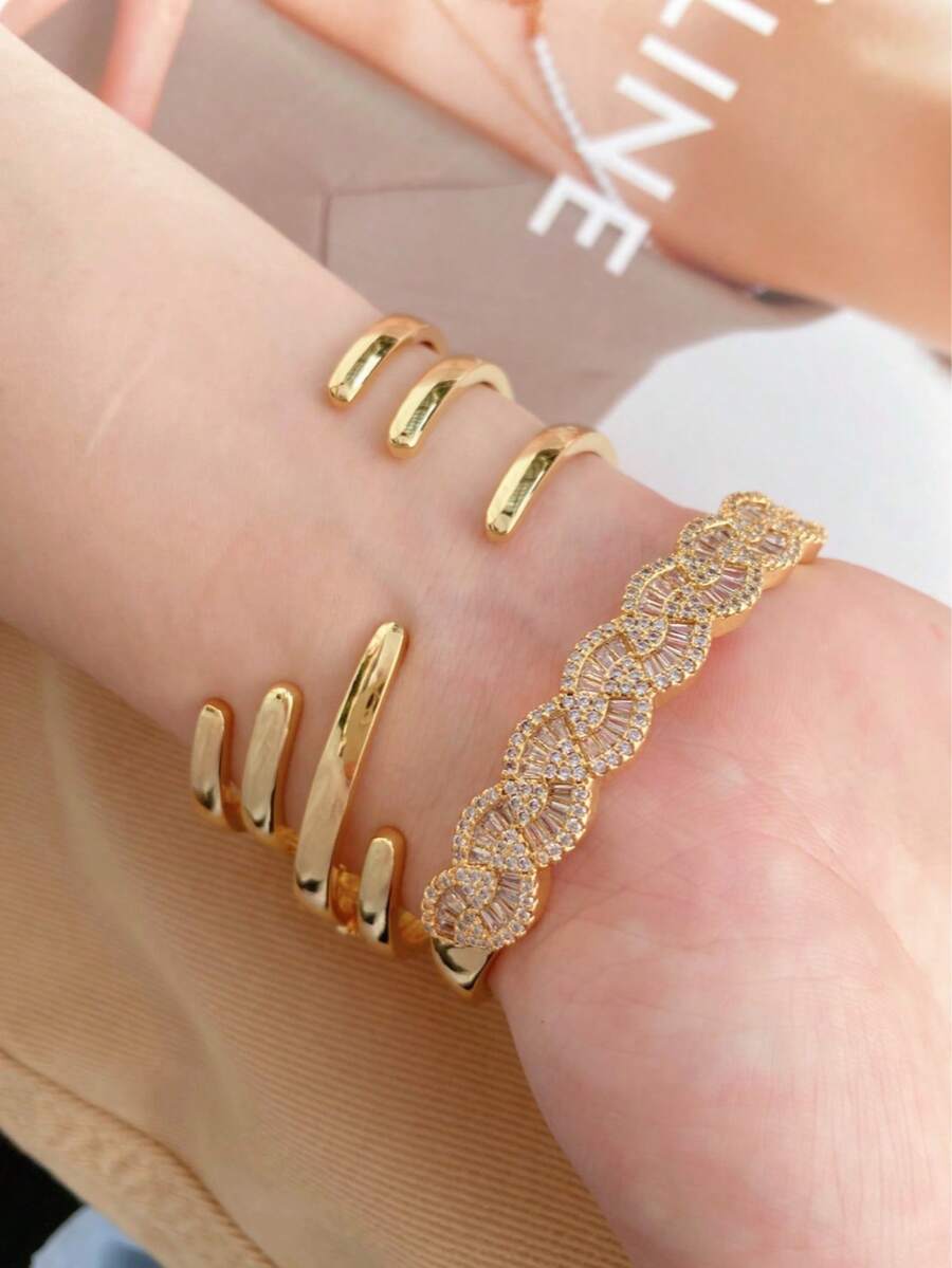 1 chiếc vòng tay dây xích cầu vồng, vòng tay đính đá lấp lánh tối giản thời trang cổ điển, chất liệu an toàn cho da, quà tặng cho ngày Valentine. - màu sắc - Xem 1