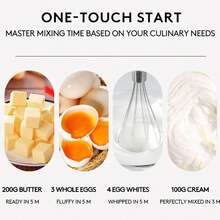XO Chef Lab Hand Whisk Electric | 3 Speed Handheld Mixer | Two Whisk Mount Baking Mixer | Cordless Electric Hand Mixer For Eggs, Soups, Cream, Batters | Portable, Wireless & Rechargeable (White) - trắng - Xem 4