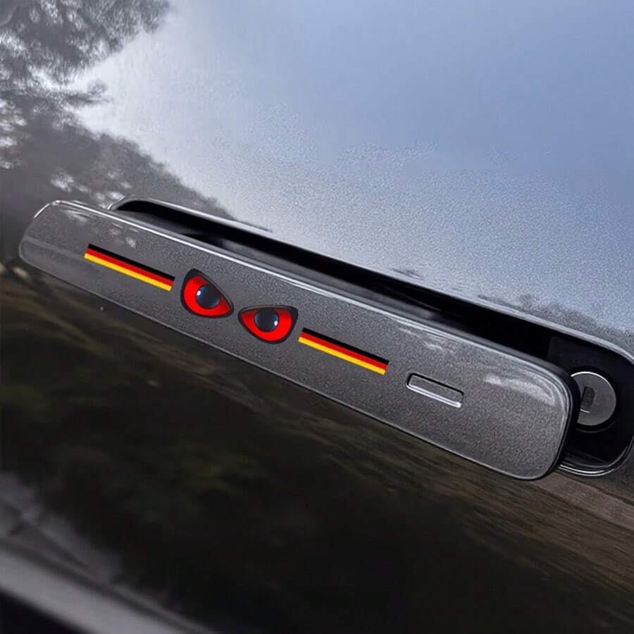 2片装恶魔之眼汽车雨刮器贴纸 | 汽车贴花，车身防刮保护贴，自粘乙烯基材质，哑光 - 汽車貼紙 - 查看 1