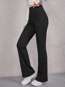 Pantalones acampanados de cintura ancha - Multicolor - Ver 4