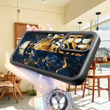 1个时尚炫酷双色虎眼石阶梯喷砂手机壳，兼容安卓手机Galaxy S26 Ultra、S25 Ultra、S24 Ultra、S23 Ultra、A57/A37/A14/A15/A52/A53/A54/A55/Note 13/Note 14 Pro/荣耀，防摔、防指纹、防震 - 黑色 - 查看 5
