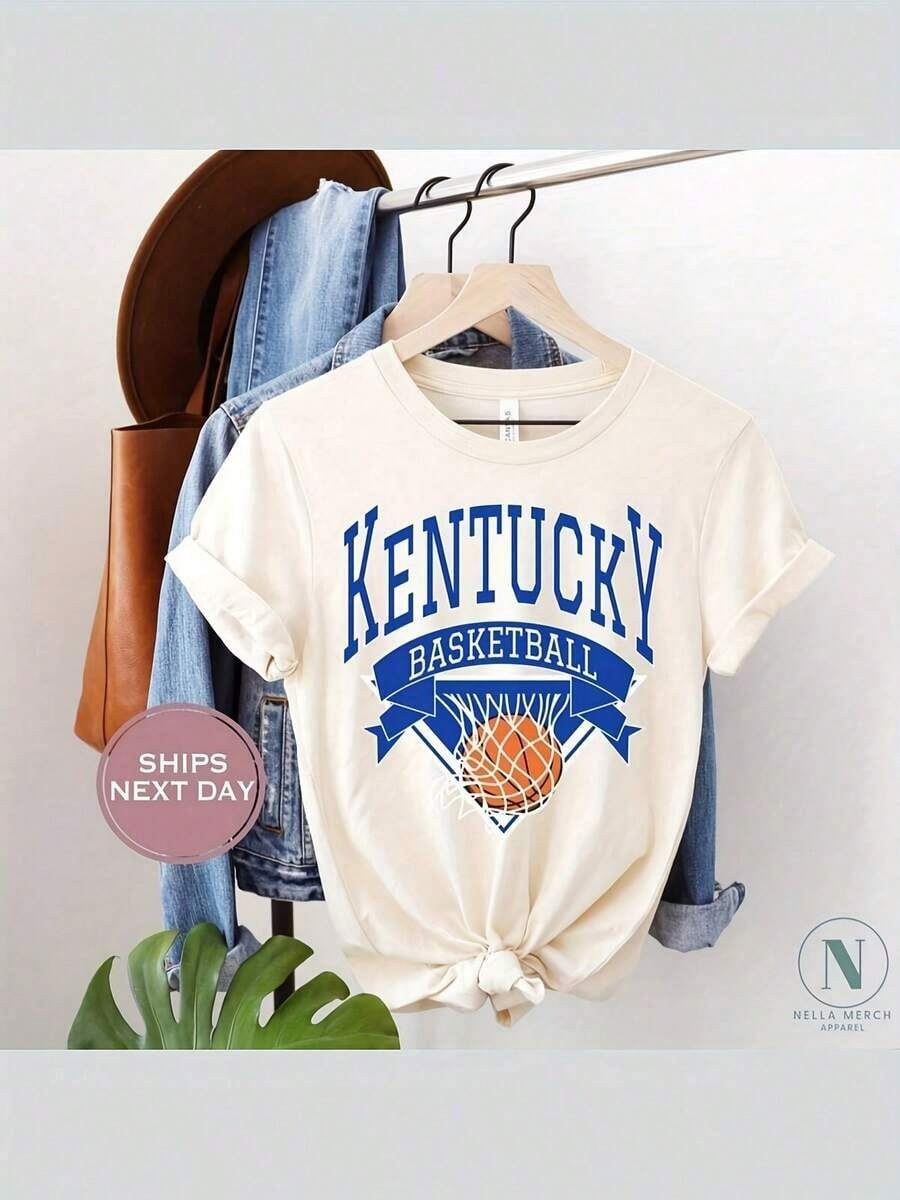 Camisetas Casuales Unisex Premium Lindas - Camiseta de Baloncesto de Kentucky - Camiseta Retro de Baloncesto de Kentucky - Camiseta Vintage de Kentucky - Kentucky - Baloncesto Universitario (1) - Blanco - Ver 1