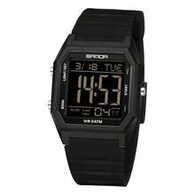 SANDA. Men's Digital Sports Watch, Silicone Strap Waterproof Electronic Wrist Watch, Multifunctional Luminous Display Watch For Outdoor Sports Daily Wear - 6355J - View 14