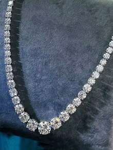 1 chiếc vòng cổ choker kiểu tennis đính đá Cubic Zirconia tròn lớn, mạ bạc, trang sức cưới cho nữ, thích hợp làm quà tặng cho đám cưới, lễ đính hôn, tiệc tùng, cuộc thi sắc đẹp, dạ hội, phù dâu, kỷ niệm, sinh nhật, ngày Valentine. - trắng - Xem 8