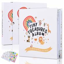 嬰兒紀念書 - 永恆嬰兒記憶書，適合0-5歲男孩或女孩，中性風格，附貼紙 - 嬰兒書雜誌剪貼簿相簿，孕婦理想禮物 - TINY TREASURES ALBUM - 查看 2