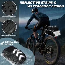 3 IN 1 Fahrradtaschen für Gepäckträger 15L Wasserdicht & Reflektierend Fahrrad Gepäckträgertasche Hinten mit Regenschutz Schwarz - Schwarz - Übersicht 6