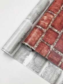 44.5*100 Cm Removable Adhesive Wallpaper - Vinyl Material Decorative Self-Adhesive Wallpaper, Suitable For Home Decor, Retro Brick Pattern Suitable For Bedroom, Living Room, Kitchen, Desk, Christmas Red Brick Decorative Sticker, Waterproof And Mildew Proof - Multicolor - View 7