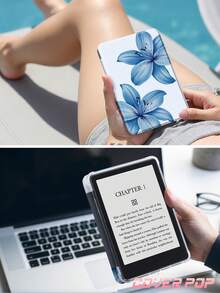 这款蓝色百合花图案平板电脑保护套适用于 iPad Air 11 英寸 M3 2025/M2 2024、Air 第五代 2022、Air8 2026（11/13 英寸）、(A16) 11 英寸第十一代 2025，也兼容三星 Galaxy Tab 和 Kindle Paperwhite 第十二代 2024。透明背壳搭配时尚图案，支持自动休眠/唤醒功能，并采用气垫保护。是办公使用或馈赠佳品的理想之选。 - 彩色 - 查看 8