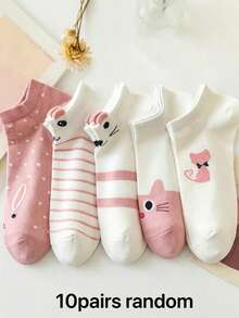 5 paires de chaussettes fines pour chevilles de femmes, chaussettes respirantes pour étudiants, chaussettes à faible col avec évacuation de l'humidité, polyvalentes pour le printemps/l'été - Multicolore - Voir 8