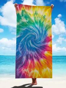 [Portable Quick-Dry Soft] Summer Absorbent Microfiber Beach Towel | 70*140/90*180cm With Storage Bag | Colorful Swirl Pattern Print | Suitable For Swimming, Bathroom Decor, Beach Use, Camping, Fitness, Travel - Multicolor - View 8