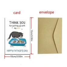 1 thiệp kèm phong bì, thiệp chúc mừng Ngày của Cha hài hước "Người nuôi mèo, cảm ơn vì đã chịu đựng tôi" - Thiệp chúc phúc sáng tạo - Mảnh duy nhất - Xem 3