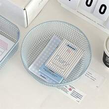 High Quality Cream-Colored Minimalist Iron Wire Desktop Storage Basket, Essential For Home, Dorm, And Office - White - View 1