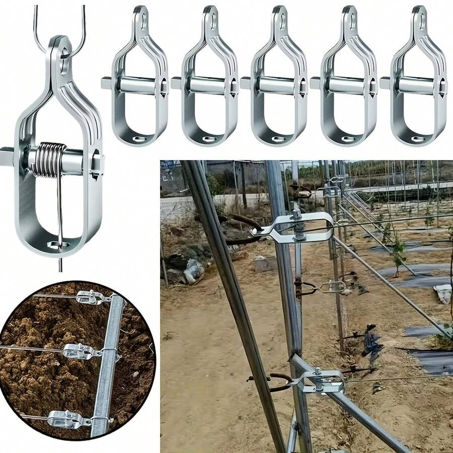 10个重型张紧器 - 金属紧固工具，适用于花园、葡萄藤、电缆 - 无需充电，无需电池