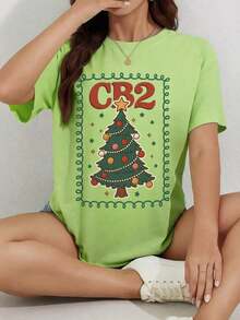 And  Women's T-Shirt, Christmas, Cute Christmas Tree, Graphic Tee, Gift Men's T-Shirt Tops Sweatshirts For Women Y2k T-Shirt Shirt - 白色 - 查看 1