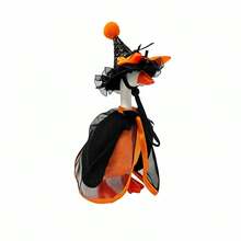 7 Inches Desk Goose Halloween Outfits, Cute Mini Goose Witch Hat And Cloak Set, Goose Statue Holiday Clothes - Sets - View 6