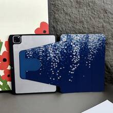 Flower A Blue Ombre Floral Print 360° Rotatable Tablet Case With Pen Holder Compatible With Ipad 11(A16 2025), Auto Sleep/Wake Function/Compatible With Xiaomi5/5PRO/6/6PRO/7/7PRO, Compatible With Huawei Matepad, Compatible With Honor Pad - Multicolor - View 9