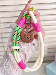 1条多巴胺手机挂绳+动物吊坠。彩色相机钥匙扣防丢腕带绳水杯袋短款手机绳 - 彩色 - 查看 6