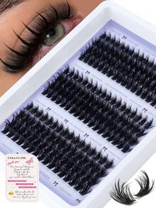 208Cái Lông Mi Giả DIY 80D+100D Bồng Bềnh Nối Mi Riêng Lẻ, Hiệu Ứng 5D Lông Mi Kịch Tính, Dụng Cụ Trang Điểm, Phù Hợp Sử Dụng Tại Nhà, Trang Điểm Hàng Ngày, Cụm Lông Mi Hóa Trang, Cụm Lông Mi, Lông Mi Riêng Lẻ, Lông Mi, Lông Mi Giả. Phù Hợp Mặc Mùa Hè. - D - Xem 2