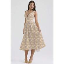 Vestido largo con tirantes ajustable cuello V estampado  nueva - Blanco - Ver 6