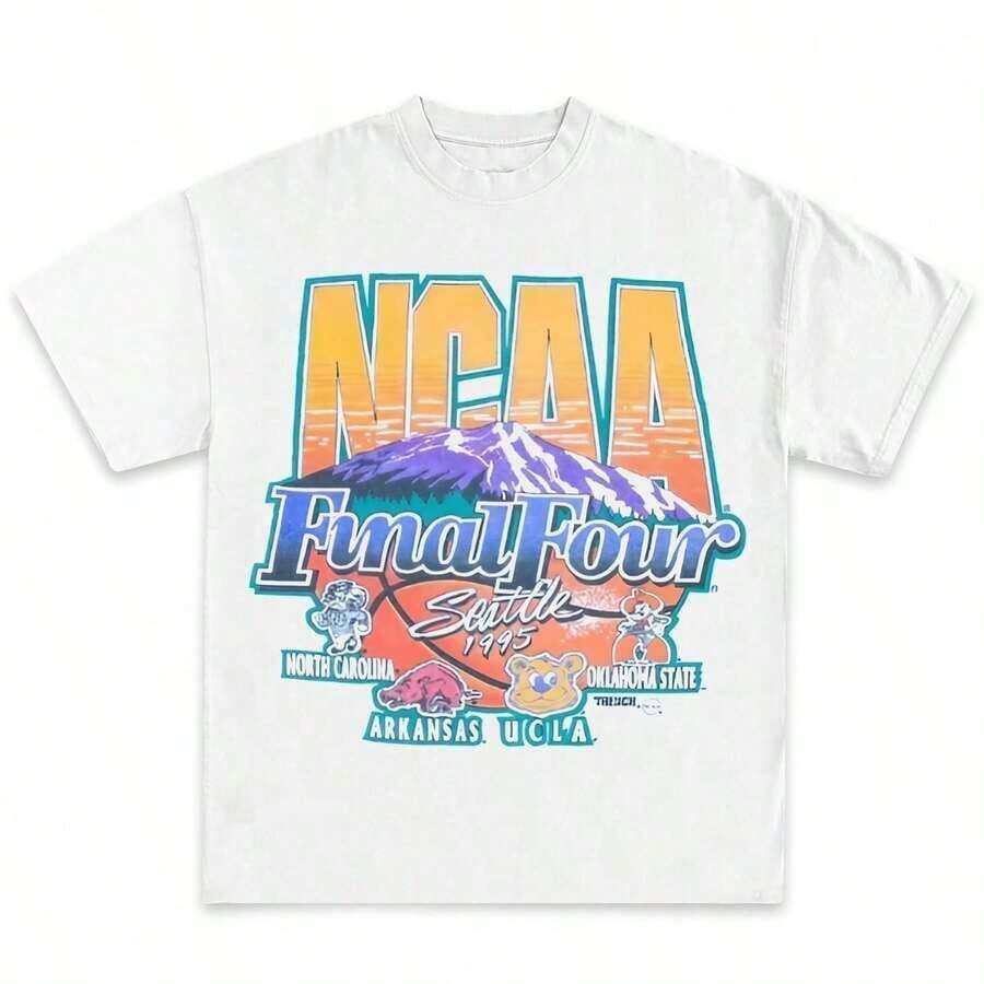 Camiseta gráfica con los logotipos del equipo Hoosier Dome de la Final Four de la  de 1991, adecuada para el ocio diario.