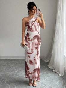 Vestido strapless y sin espalda elegante para mujer, uso para fiestas, ajustado a la cintura, para primavera y verano - Multicolor - Ver 3