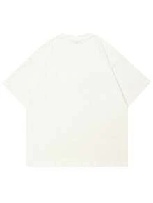 Tiny Spark Men's Eye Print Round Neck Loose Casual Short Sleeve T-Shirt - White - View 3