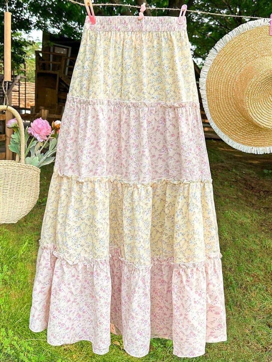 Women's Colorblock Random Printing Simple Daily Skirt Women Fall For Women - 多色 2 - 查看 1