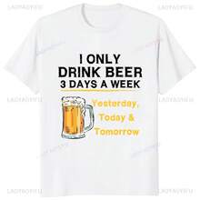 I Only Drink Beer camiseta estampada para hombre, ropa de calle Hipster, Hip Hop, informal, 3 días A semana, ayer, hoy, mañana - forma - Ver 1