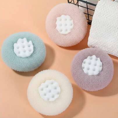 1/2pcs Bathing Sponge, Exfoliating Sponge, Massage Bath Ball, Bathing Brush Tool, Soft & Skin-Friendly, With Suction Cup, Reusable, Mother's Day Gift