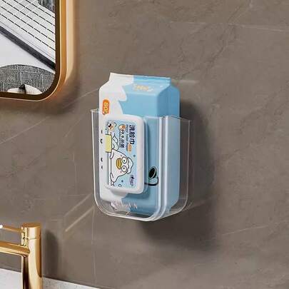 Hộp đựng khăn ướt không cần đục lỗ, hộp đựng khăn giấy cao cấp treo tường cho phòng tắm, giá đựng khăn ăn và khăn ướt treo tường.