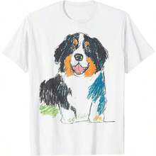 1 camiseta de perro de montaña de Bernas para todas las estaciones, 100% algodón, estampado a una cara, cuello redondo, manga corta, unisex, capa base, 180g, 100% algodón, los diseños están impresos. Unisexo. - Color 6 - Ver 6