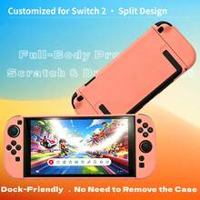 橙色系列 - 适用于Switch 2游戏机防摔磨砂保护壳 NS掌机分体式保护壳套装，包含一套保护壳+2个摇杆帽 - 查看 4