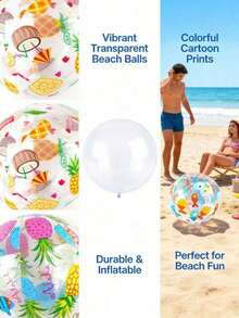 1pc/3pcs 20-Inch Inflatable Beach Balls, Large Durable Swimming Pool Toys, Suitable For Beach Parties, Swimming, Outdoor Decoration And More - A - View 9