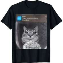 Camiseta con meme de Ring Cat con movimiento - Negro - Ver 1