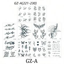 10pcs Herbal Juice Temporary Tattoo Stickers, Realistic Effect, Durable Pattern, Suitable For Men & Women, Letter, Butterfly, Heart, Moon Designs, Applicable For Dates, Carnival Parties - Black - View 9