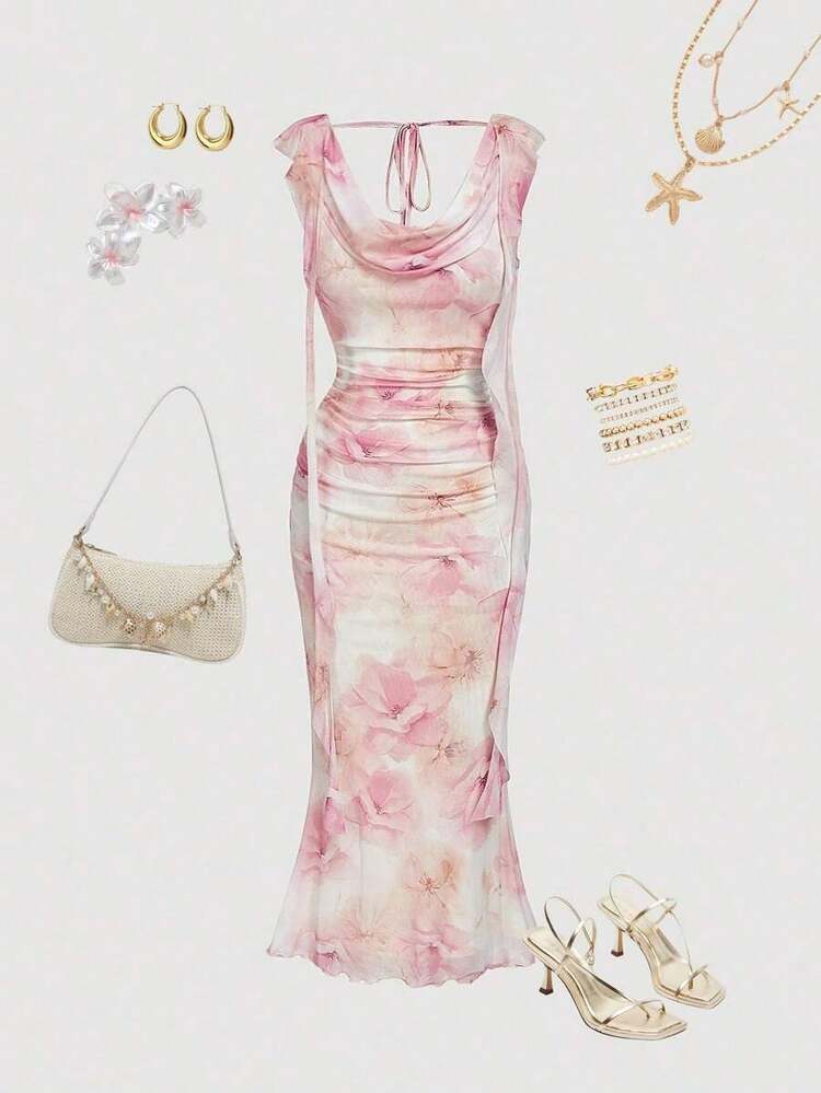 Women Midi Dresses - 黑色 - 查看 7