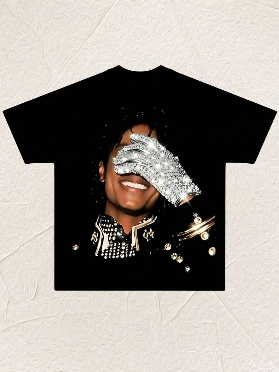 2026 Classic Jackson King Of Pop Rip Rap Style T Shirt Black Crew Slogan Bodybuilding Top Boyfriend Style Casual Wear Suitable For AllSeasons Graphic Tee Men Playera De Hombre T-Shirts For Men,Jackson Glove Graphic T-Shirt,White Shirt,Men's And Women's Sports Leisure Tee,Y2k Summer Vacation Clothes, T Shirts For Men's And Women's Graphic Tee Lightweight Breathable 100%Cotton T Shirt - Regular Fit Round Neck Casual Casual Attire - , Casual Shortsleeved Round Neck Summer Tops, Mediumstretch Fabric, Comfortable Fit For All Seasons, Tshirt With Unique Pattern , Relaxed Fit, Free Shipping - màu đen - Xem 1
