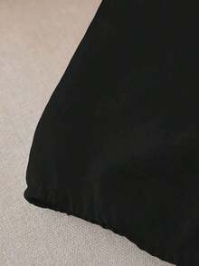 Blusa blanca elegante sin mangas, de cintura elástica y cuello suelto con cordón, de tejido texturizado, para mujer, para primavera/verano.Blusas y tops para mujer de cuello cerrado, blusas casuales y modernas para el verano - Negro - Ver 4