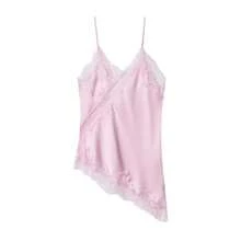 Seelio Nuevo Top de estilo lencería sexy con decoración de encaje, estilo europeo y americano, para mujer, color negro, para verano - Rosa - Ver 1