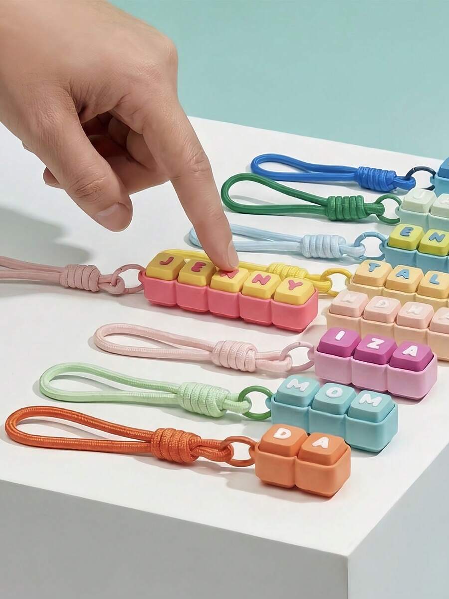 Personalized Name Keychain, Mechanical Keyboard Clicker Fidget Toy, ASMR Cherry MX Switch Tag - Multicolor - View 1