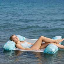 1 pieza Flotador inflable para piscina de adultos, silla de agua multifuncional, esencial para la playa - Azul claro - Ver 14