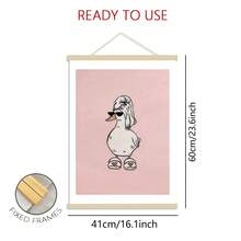 Tranh canvas hình vịt ngộ nghĩnh, màu hồng, trang trí tường phòng tắm hài hước, phong cách trang trại cổ điển, tranh vẽ vịt quàng khăn rằn kiểu nông thôn, trang trí nhà cửa thời trang, phòng khách, phòng ngủ, văn phòng, không khung. - Nhiều màu - Xem 19