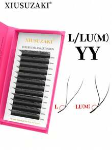 XIUSUZAKI 12 Rows L/LU/M Curl YY 3D 4D 5D W Shape Eyelash Extension Hand Woven Soft Light Natural Lashes Premade Volume Fan Eyelashes - L+ - View 3