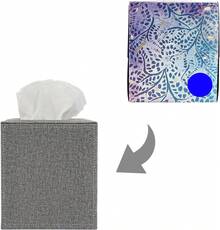 SUMNACON - Funda Cuadrada de Acero Inoxidable para Caja de pañuelos – Funda Facial de Papel Elegante montada en la Pared - Gris - Ver 7