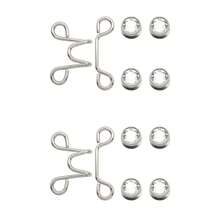 2 piezas de botones ajustables sin coser para jeans - Apretador de cintura reutilizable e invisible para pantalones y ropa, de metal duradero - Dos juegos de diamantes de imitación blancos - Ver 10
