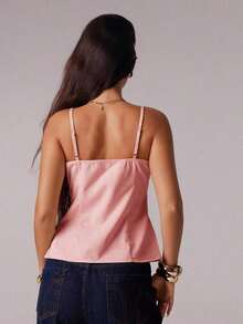 Parte superior sin mangas para mujer, adecuada para primavera y verano, con estilos románticos/de graduación/formales/de cumpleaños/de los 90/casuales de negocios/elegantes/de vestir occidental/para salir/de moda/casuales/Y2K/de club/de oficina/de cóctel/vintage/de festival rave/divertidos/elegantes/de dinero antiguo/de ropa urbana/de vacaciones/de conciertos de country/de trabajo/modestos/de vacaciones de primavera/de conciertos/de chica mala/básicos/de graduación - Rosa - Ver 2