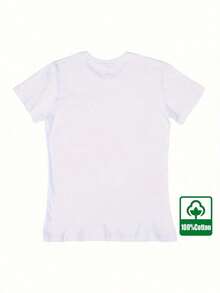 Solt 1pc Women's Pure Cotton T-Shirt, White, With Tiger And Red Rose Print. Made Of Premium Cotton, Soft To The Touch And Breathable. With An Exquisite, High-Quality Print, It Is Wear-Resistant And Does Not Fade Easily. Casual And Elegant, Easy To Match With Everyday Outfits, A Perfect Top And A Thoughtful Mother's Day Gift. 100% Cotton With Graphic Print. - 白色的 - 查看 3