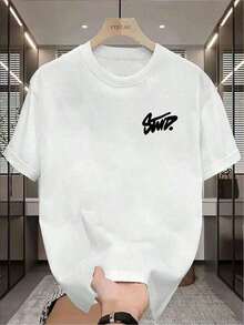 Tops para mujer Casual de Algodón para Mujer, Cuello Redondo, Manga Corta, Suave y de Elasticidad Media - blanco - Ver 8